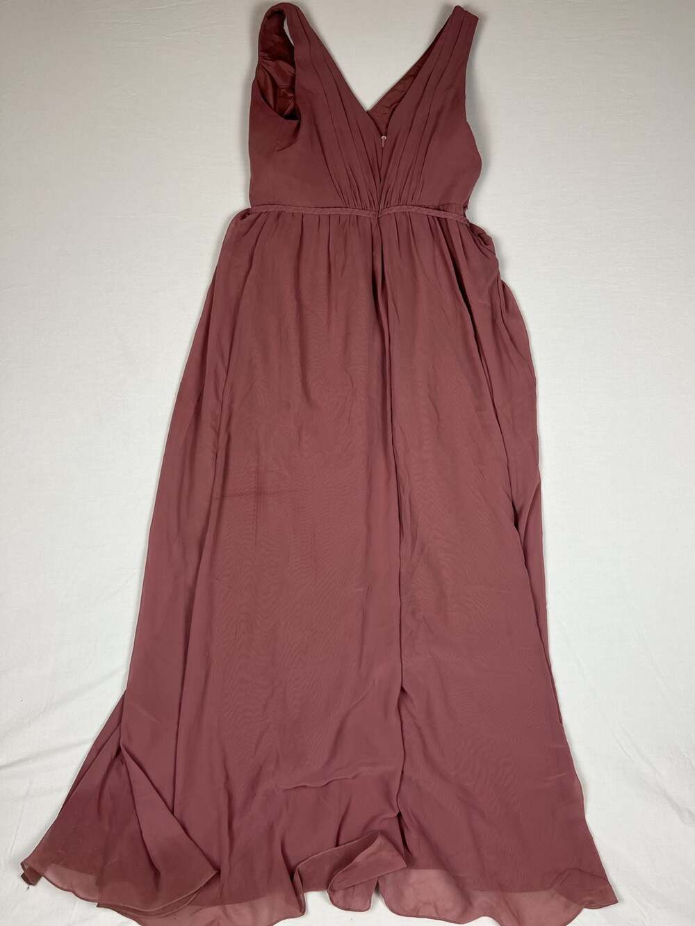 Azazie Tanicia Terracotta A-Line Pleated Chiffon Floor-Length Bridesmaid Dress